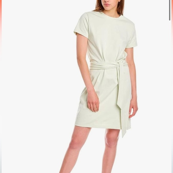 Vince Short Sleeve Waist Tie Cream Dress - Size XXS - Picture 2 of 7